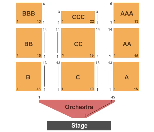END STAGE Seating Map Seating Chart