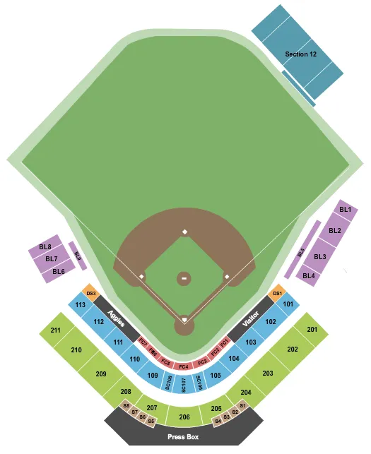 BASEBALL 2 Seating Map Seating Chart