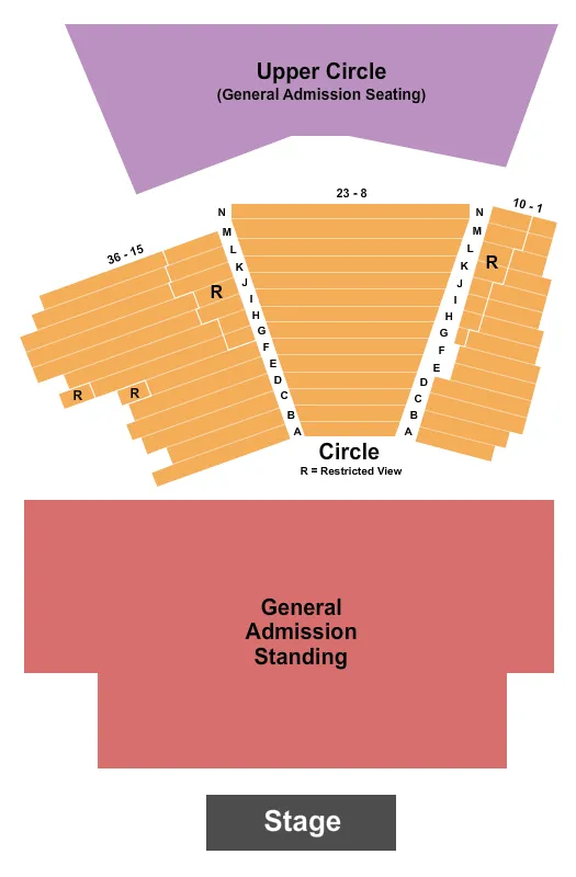 ENDSTAGE GA FLOOR Seating Map Seating Chart