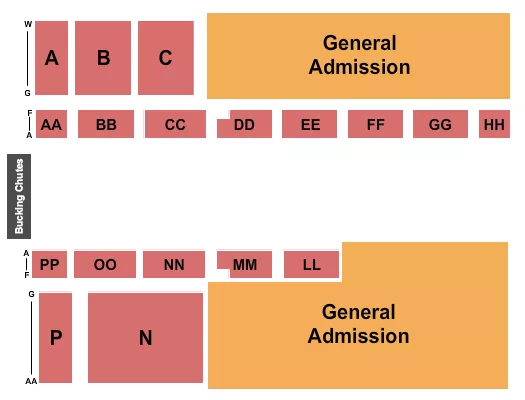 EUGENE PRO RODEO Seating Map Seating Chart