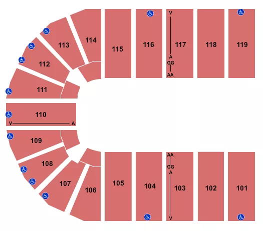 ORLEANS ARENA THE ORLEANS HOTEL OPEN FLOOR 2 Seating Map Seating Chart