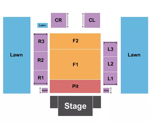 ENDSTAGE PIT Seating Map Seating Chart