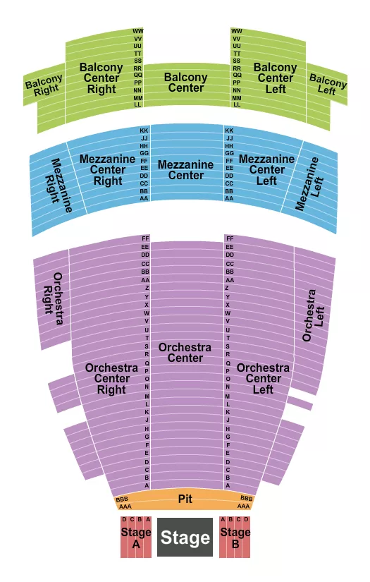 ENDSTAGE PIT STAGE A B Seating Map Seating Chart