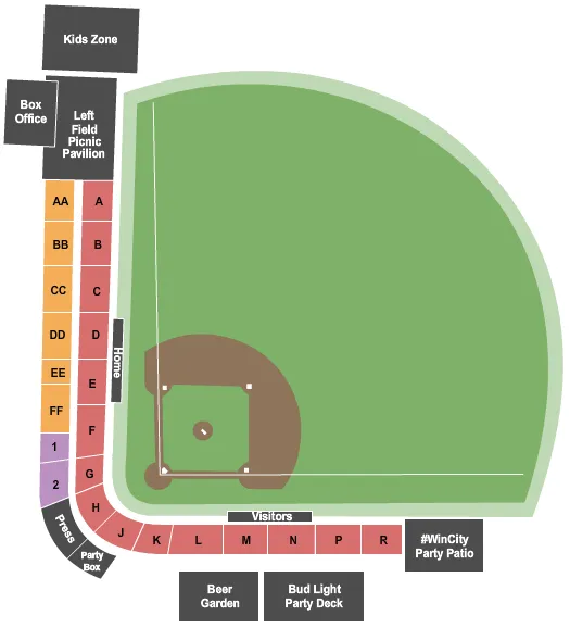 BASEBALL Seating Map Seating Chart