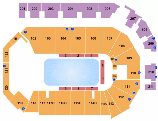 DISNEY ON ICE 2 Seating Map Seating Chart