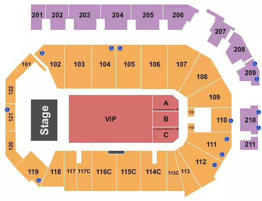 ENDSTAGE VIP Seating Map Seating Chart