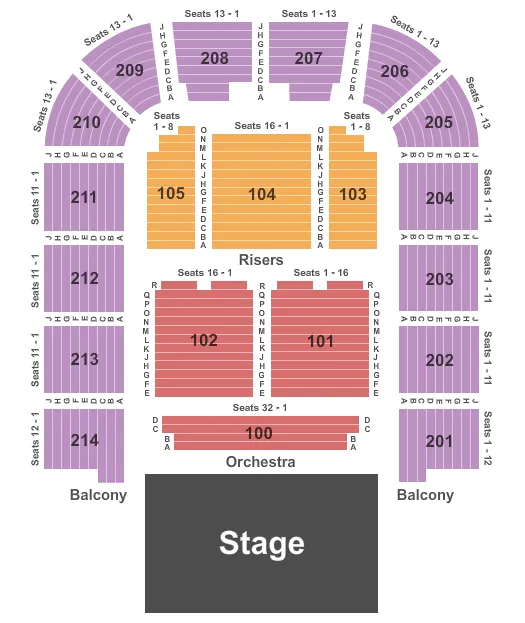 ENDSTAGE 2 Seating Map Seating Chart