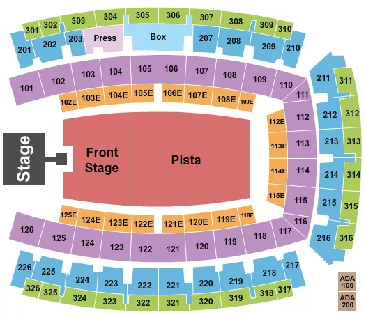 PITBULL Seating Map Seating Chart