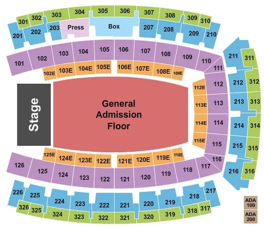 RUFUS DU SOL Seating Map Seating Chart
