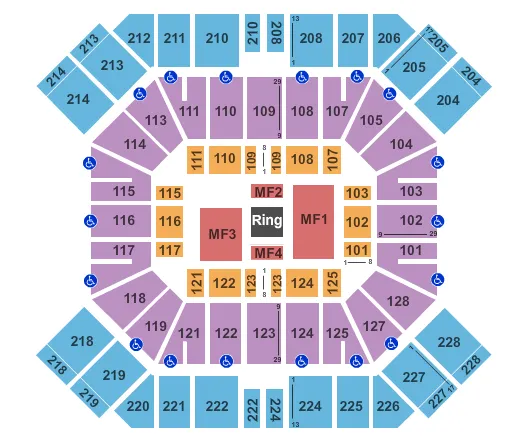 WWE Seating Map Seating Chart