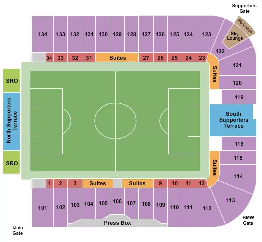 SOCCER 2 Seating Map Seating Chart