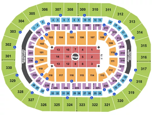 CENTER STAGE 1 Seating Map Seating Chart