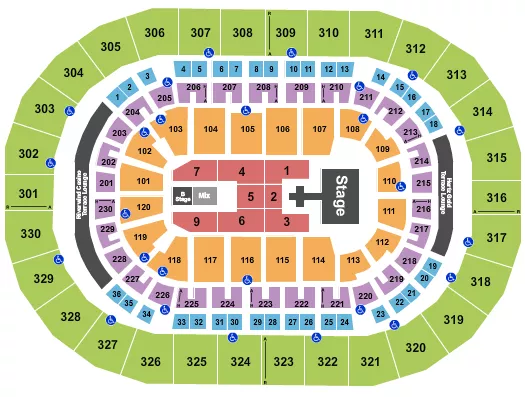 DEF LEPPARD Seating Map Seating Chart