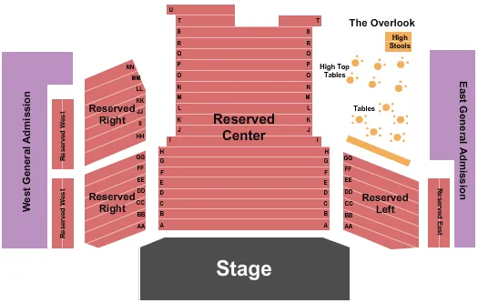 END STAGE Seating Map Seating Chart