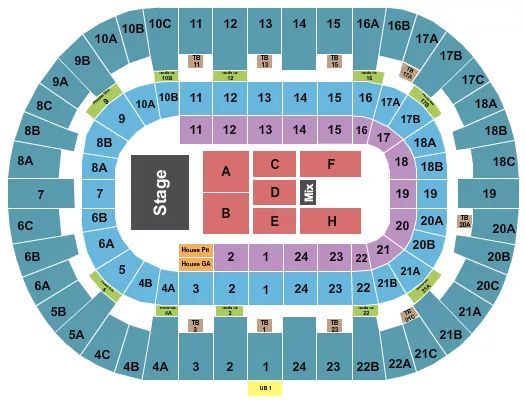 PECHANGA ARENA SAN DIEGO ENDSTAGE 3 Seating Map Seating Chart