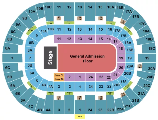 PECHANGA ARENA SAN DIEGO ENDSTAGE GA FLOOR Seating Map Seating Chart