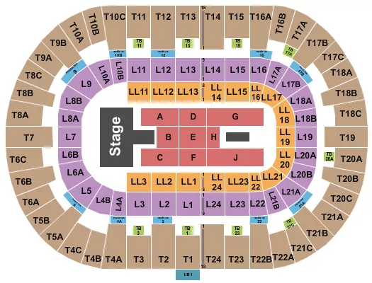 PECHANGA ARENA SAN DIEGO ENDSTAGE W CATWALK Seating Map Seating Chart