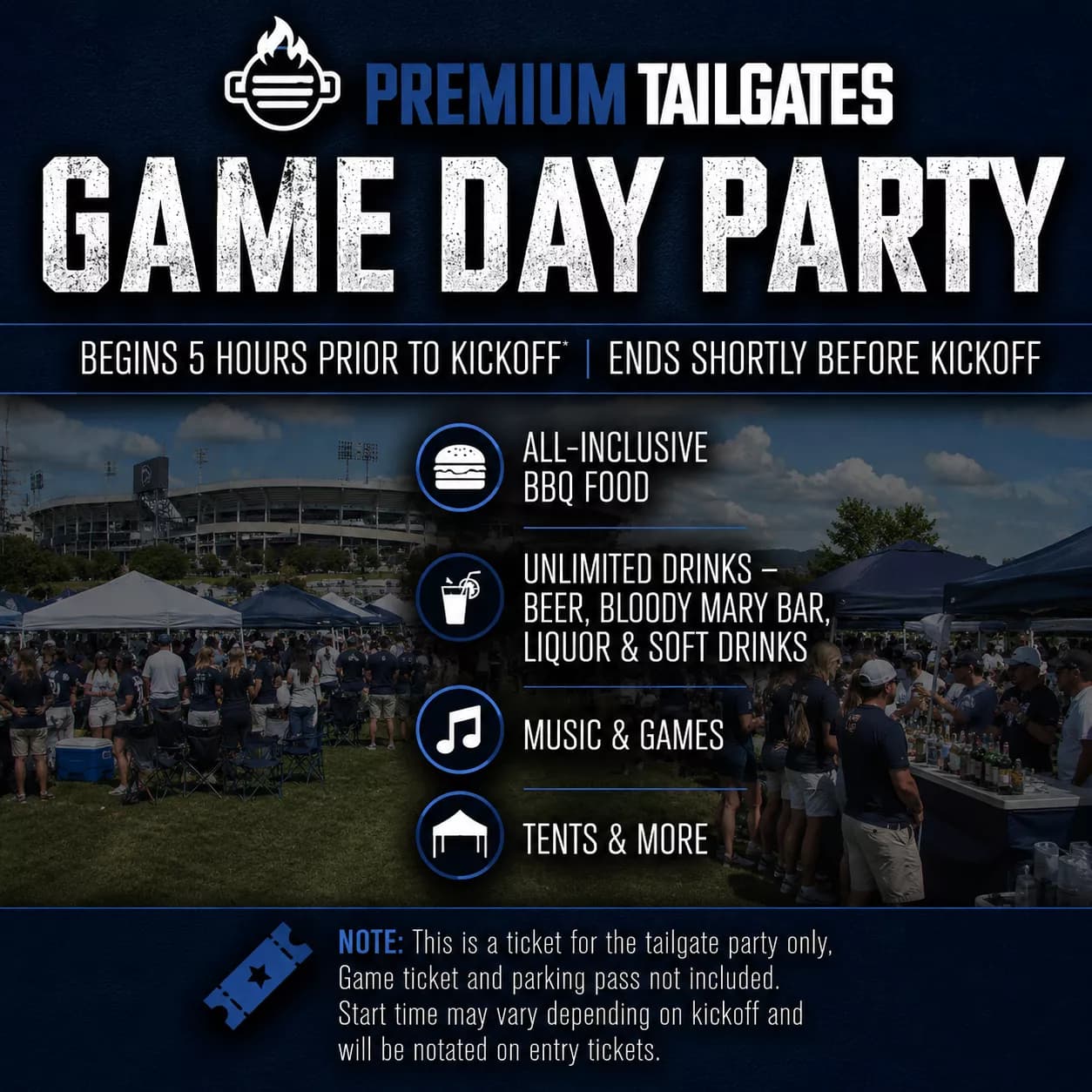 PREMIUM TAILGATE TENT UNIVERSITY PARK PREMIUM TAILGATE Seating Map Seating Chart