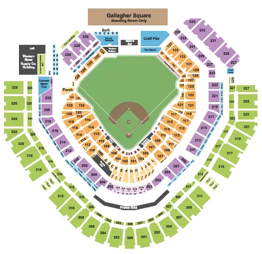 BASEBALL Seating Map Seating Chart