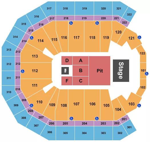 ENDSTAGE PIT 3 Seating Map Seating Chart