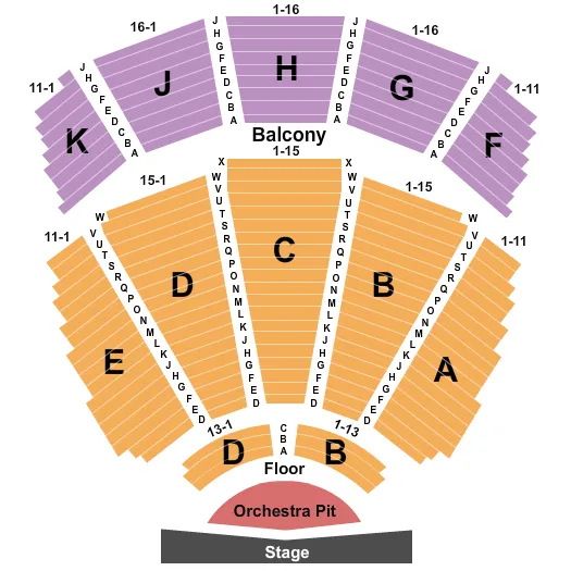 END STAGE Seating Map Seating Chart
