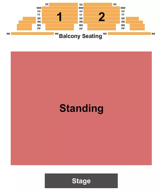 ENDSTAGE STANDING Seating Map Seating Chart