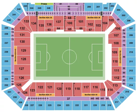 SOCCER STATIC Seating Map Seating Chart