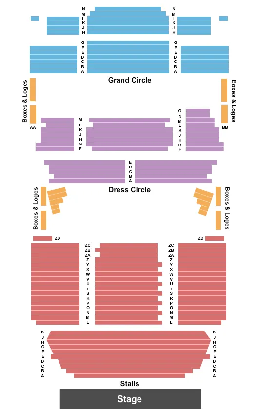 END STAGE Seating Map Seating Chart