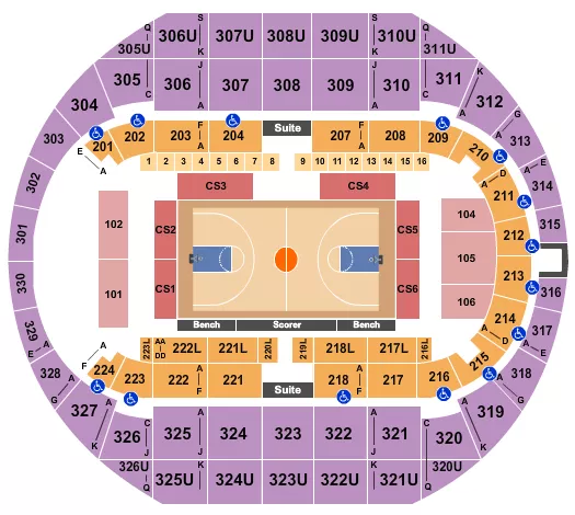 BASKETBALL 1 Seating Map Seating Chart