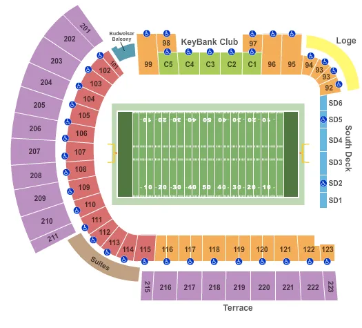 FOOTBALL Seating Map Seating Chart