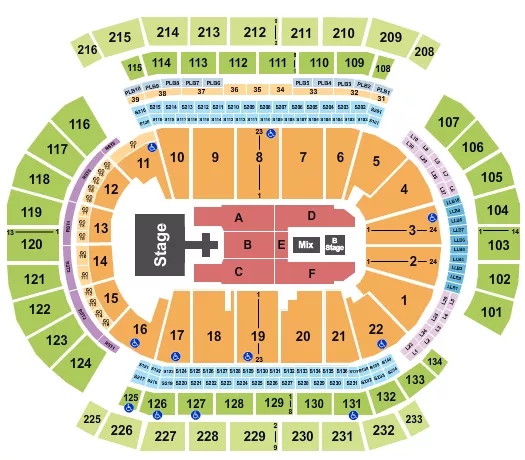 DEF LEPPARD Seating Map Seating Chart