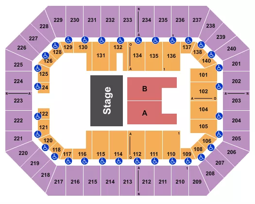 RAISING CANES RIVER CENTER ARENA SESAME STREET 1 Seating Map Seating Chart