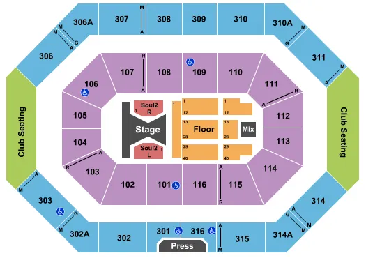 RALPH ENGELSTAD ARENA ND TIM MCGRAW Seating Map Seating Chart
