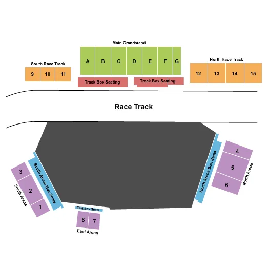 RED BLUFF ROUND UP RODEO Seating Map Seating Chart