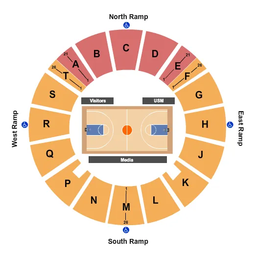 BASKETBALL Seating Map Seating Chart