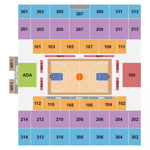 BASKETBALL 2 Seating Map Seating Chart