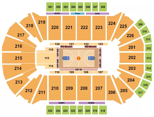 BASKETBALL GLOBETROTTERS Seating Map Seating Chart
