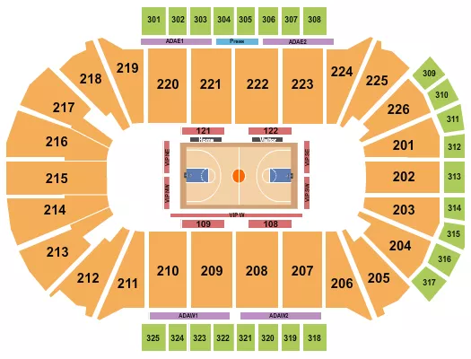 BASKETBALL GREEN BAY PHOENIX Seating Map Seating Chart