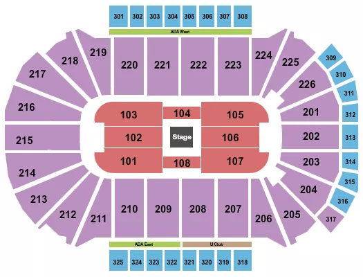 CENTER STAGE 2 Seating Map Seating Chart