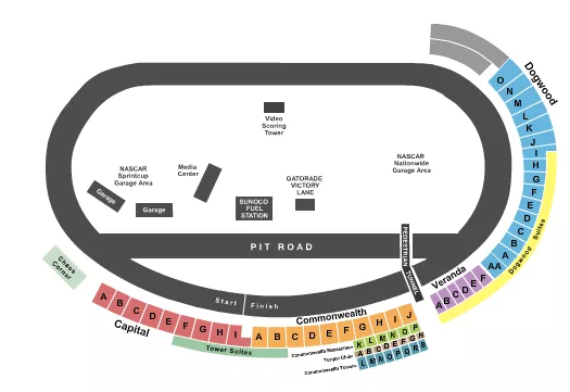RACING 2 Seating Map Seating Chart