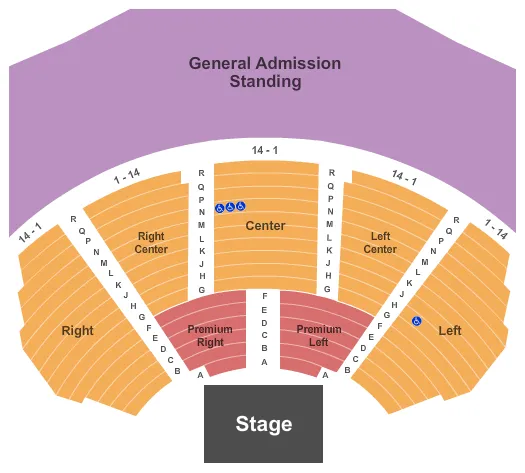 ENDSTAGE GA REAR Seating Map Seating Chart
