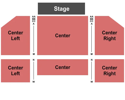 RIVERS CASINO RESORT SCHENECTADY END STAGE Seating Map Seating Chart