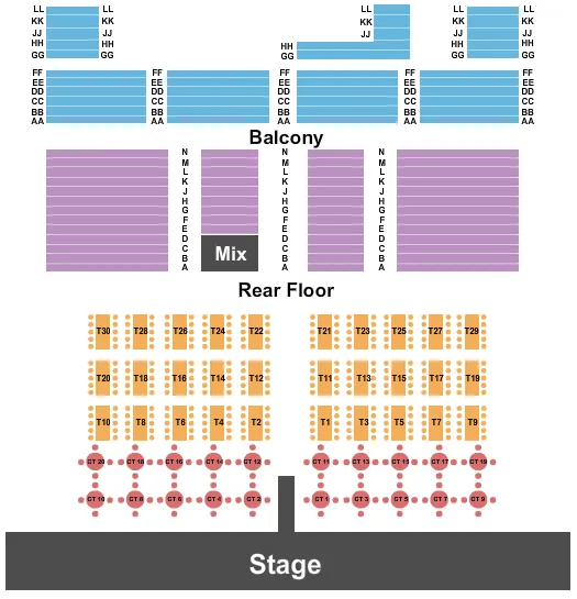 ENDSTAGE TABLES Seating Map Seating Chart