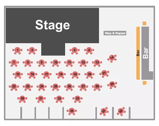 ENDSTAGE TABLES 2 Seating Map Seating Chart