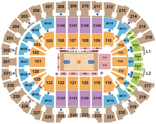BASKETBALL GLOBETROTTERS Seating Map Seating Chart