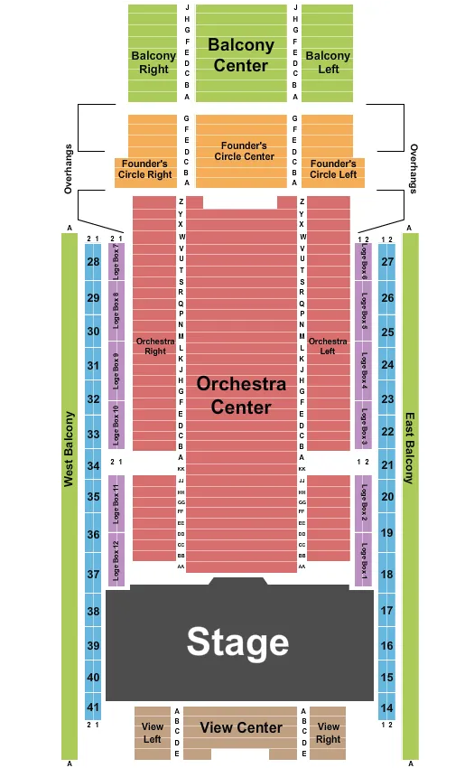 END STAGE Seating Map Seating Chart