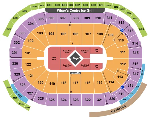 CENTER STAGE 2 Seating Map Seating Chart