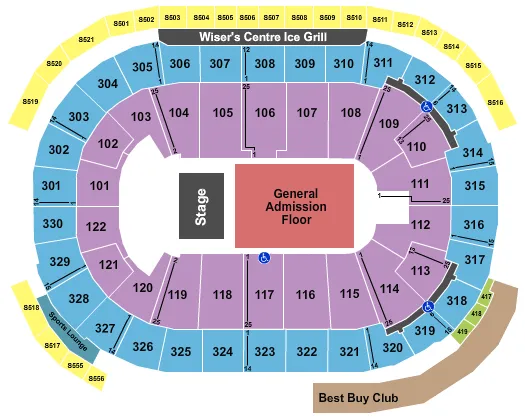 ENDSTAGE GA FLOOR 2 Seating Map Seating Chart