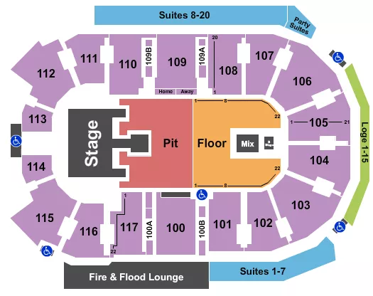 BAILEY ZIMMERMAN Seating Map Seating Chart
