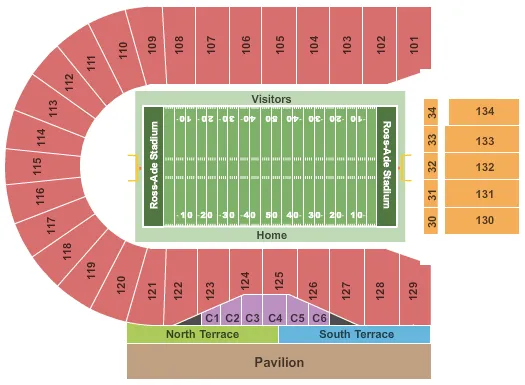 ROSS ADE STADIUM FOOTBALL Seating Map Seating Chart